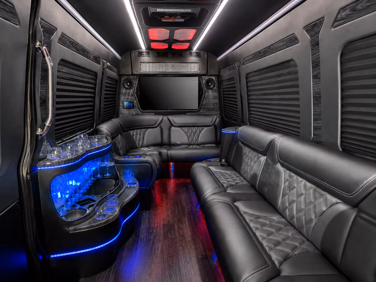 Chula Vista School Event Transportation party bus interior