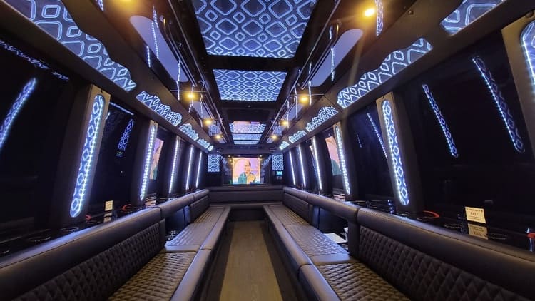 San Marcos 40 Passenger Limo Bus Interior